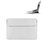 PU08DZ Leather Laptop Liner Bag with Stand Function, Size: 14.1-15.4 inches(Silver Gray)