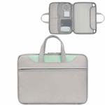 Baona BN-Q006 PU Leather Full Opening Laptop Handbag For 11/12 inches(Gray+Mint Green)