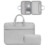 Baona BN-Q006 PU Leather Full Opening Laptop Handbag For 13/13.3 inches(Gray+Power Bag)