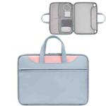 Baona BN-Q006 PU Leather Full Opening Laptop Handbag For 15/15.6/16 inches(Sky Blue+Pink)