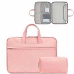 Baona BN-Q006 PU Leather Full Opening Laptop Handbag For 15/15.6/16 inches(Pink+Power Bag)