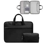 Baona BN-Q006 PU Leather Full Opening Laptop Handbag For 15/15.6/16 inches(Black+Power Bag)
