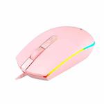 Zerodate V6 4 Keys 1600DPI Game Colorful RGB Marquee USB Wired Mouse, Cable Length: 1.35m(Pink)