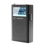 R06 Small FM/AM Pointer Frequency Adjustment Radios With Antenna Pocket Retro Radio(Black)