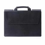 Leather Portable Briefcase Type Laptop Bag with Stand Function(Black)