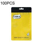 100 PCS Thumb Type Data Cable Packaging Bag Thickened Plastic Ziplock Bag  11 x 18cm(Yellow)