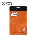 100 PCS Thumb Type Data Cable Packaging Bag Thickened Plastic Ziplock Bag  11 x 18cm(Orange)