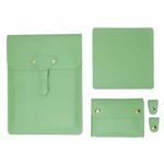 S177 3 In 1 Leather Waterproof Laptop Liner Bags, Size: 14 inches(Avocado Green)