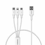 ROMOSS CB251V 3.5A USB To 8 Pin+Type-C+Micro USB 3 In 1 Charging Cable, Length: 0.6m
