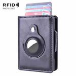 X-80 RFID Anti-theft Brushed Leather Card Holder For AirTag(Black)