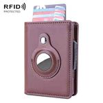 X-80 RFID Anti-theft Brushed Leather Card Holder For AirTag(Coffee)