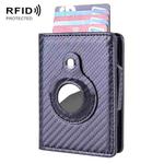 X-80 RFID Anti-theft Brushed Leather Card Holder For AirTag(Carbon Fiber Black)