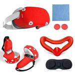 6 PCS/Set For Oculus quest2 Silicone All-Inclusive Console Controller Cover(Red)
