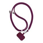2 PCS Phone Lanyard Adjustable Detachable Neck Cord with Card(Wine Red)