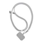 2 PCS Phone Lanyard Adjustable Detachable Neck Cord with Card(Light Gray)