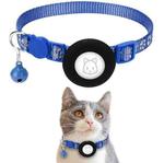 Pet Cat Reflective Collar with Bell for Airtag Tracker(Blue)