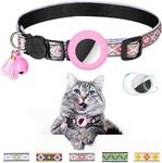 Pet Colored Bell Tassel Collar for Airtag Tracker(Pink)