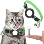 Pet Anti Lost Address Pendant Collar with Bell for Airtag(Green)