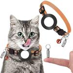 Pet Anti Lost Address Pendant Collar with Bell for Airtag(Orange)