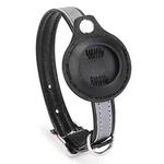 For Airtag Tracker Protective Cover Pet PU Collar, Specification: S(Black)