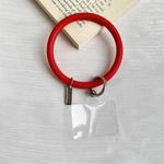 3 PCS Phone Case Silicone Bracelet Keychain Anti-fall Phone Lanyard with Patch(Red)