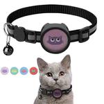 Pet Reflective Collar with Bell for AirTag(Black)