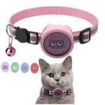 Pet Reflective Collar with Bell for AirTag(Pink)