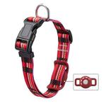 Geometric Print Ethnic Pet Collar for AirTag, Specification: M(Red)