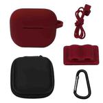 Bluetooth Earphone Silicone Cover Set For AirPods 3, Color: 5 PCS/Set Wine Red