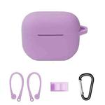 Bluetooth Earphone Silicone Cover Set For AirPods 3, Color: Ear Hanging Set Light Purple