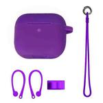 Bluetooth Earphone Silicone Cover Set For AirPods 3, Color: Hand Rope Set Purple