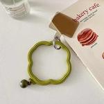 Flower-shaped Wave Phone Case Anti-lost Keychain Silicone Bracelet(Matcha Green)