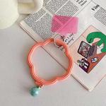 Flower-shaped Wave Phone Case Anti-lost Keychain Silicone Bracelet(Coral Orange)