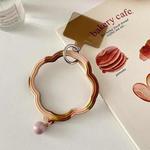 Flower-shaped Wave Phone Case Anti-lost Keychain Silicone Bracelet(Brown Gradient)
