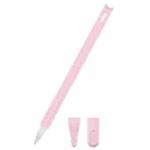 2 PCS Cartoon Touch Silicone Pen Case For Apple Pencil 2(Light Pink)