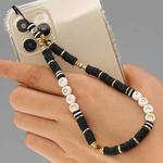 6mm Soft Ceramic Stripe Mobile Phone Lanyard Acrylic Letters LOVE Couple Phone Chain