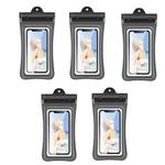 5PCS Airbag Swimming Diving Hot Spring Seal Protection Mobile Phone Waterproof Bag(Black)