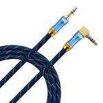 EMK 90-Degree Car 3.5mm Audio Cable Extension Cable, Cable Length: 0.5M(Blue)