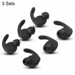 3 Sets In-Ear Sports Headphones Silicone Earbud Covers For Huawei AM61(Black)