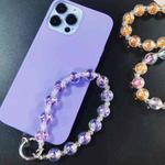2 PCS Acrylic Colorful Round Bead Bracelet Phone Lanyard with Patch(Random  Color)