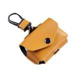 For Apple AirPods 1/2 Leather Earphones Shockproof Protective Case(Yellow)