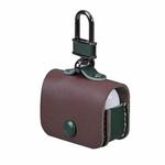 For AirPods Pro Bluetooth Wireless Earphone Shockproof Leather Protective Case(Deep Coffee)