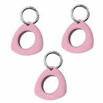 3PCS Tracking Anti-Lost Locator Silicone Triangle Case For AirTag(Pink)