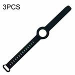 3PCS Anti-lost Location Tracker Silicone Bracelet Protective Cover For AirTag(Black)