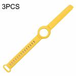 3PCS Anti-lost Location Tracker Silicone Bracelet Protective Cover For AirTag(Yellow)