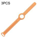 3PCS Anti-lost Location Tracker Silicone Bracelet Protective Cover For AirTag(Papaya Color)