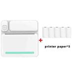 C19 200DPI Student Homework Printer Bluetooth Inkless Pocket Printer Blue Printer Paper x 5