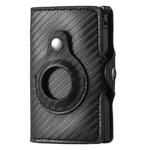 FY2108 Tracker Wallet Metal Card Holder for AirTag, Style: Carbon Fiber (Black)