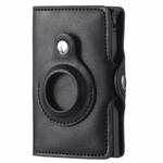 FY2108 Tracker Wallet Metal Card Holder for AirTag, Style: Crazy Horse (Black)