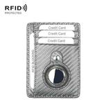 TQ-319 Anti-Theft Anti-Lost Tracker Leather Card Holder For AirTag, Style: Carbon Fiber (Gray)